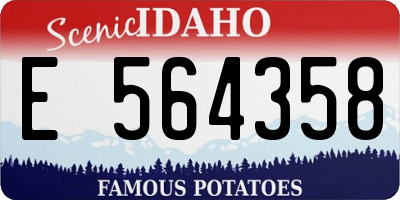 ID license plate E564358