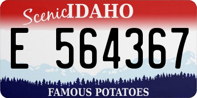ID license plate E564367
