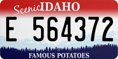 ID license plate E564372