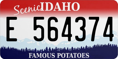 ID license plate E564374