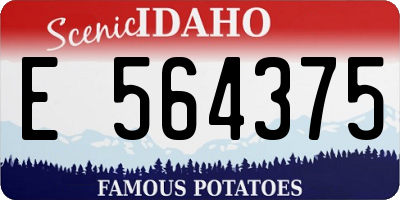 ID license plate E564375