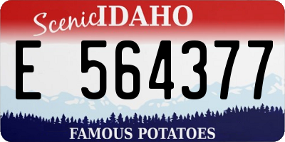 ID license plate E564377
