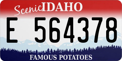 ID license plate E564378