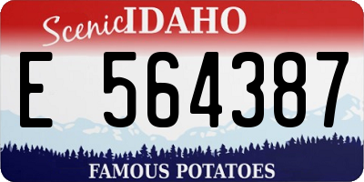 ID license plate E564387