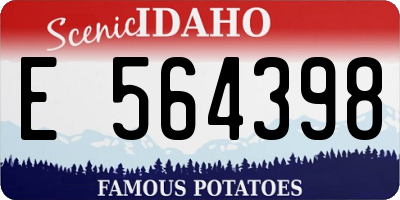 ID license plate E564398
