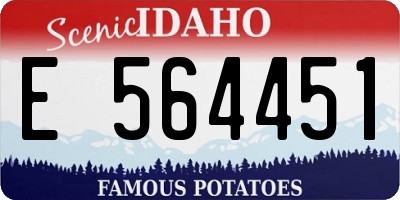 ID license plate E564451