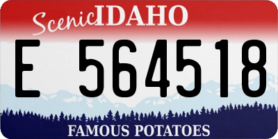 ID license plate E564518