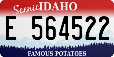 ID license plate E564522
