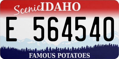 ID license plate E564540