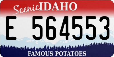 ID license plate E564553