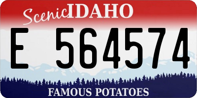 ID license plate E564574