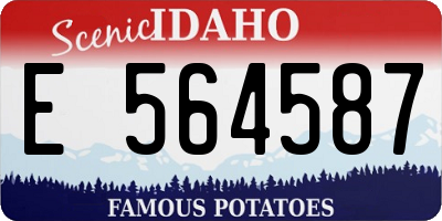 ID license plate E564587