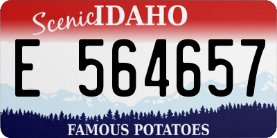 ID license plate E564657