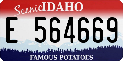 ID license plate E564669