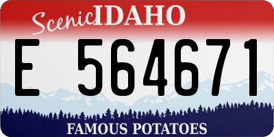 ID license plate E564671