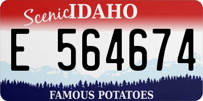 ID license plate E564674
