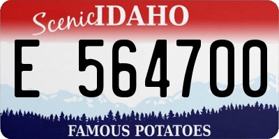 ID license plate E564700