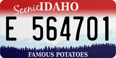 ID license plate E564701