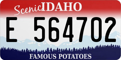 ID license plate E564702