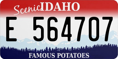 ID license plate E564707