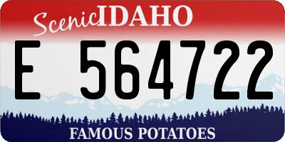 ID license plate E564722