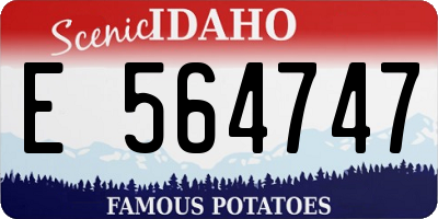 ID license plate E564747