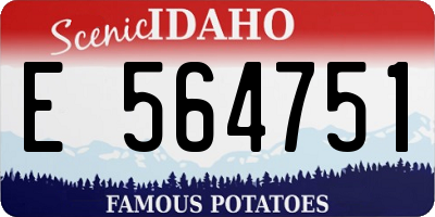 ID license plate E564751