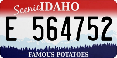 ID license plate E564752