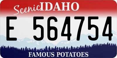 ID license plate E564754