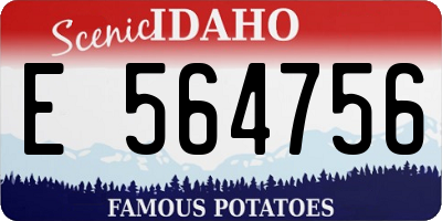 ID license plate E564756