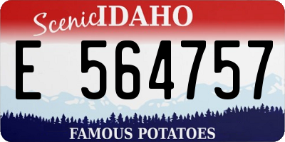ID license plate E564757