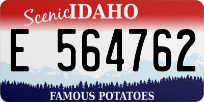 ID license plate E564762