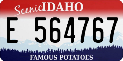 ID license plate E564767