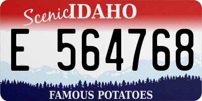 ID license plate E564768