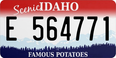 ID license plate E564771