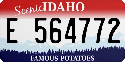 ID license plate E564772