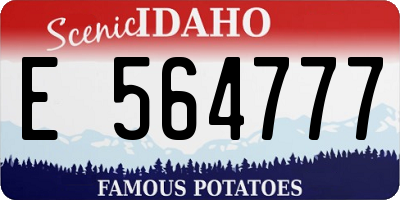 ID license plate E564777