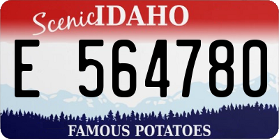 ID license plate E564780