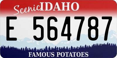 ID license plate E564787