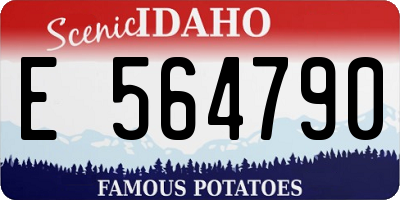 ID license plate E564790