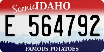ID license plate E564792