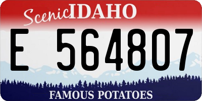 ID license plate E564807