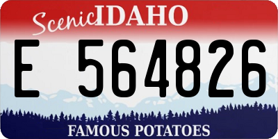 ID license plate E564826