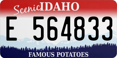 ID license plate E564833