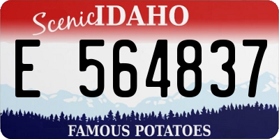 ID license plate E564837