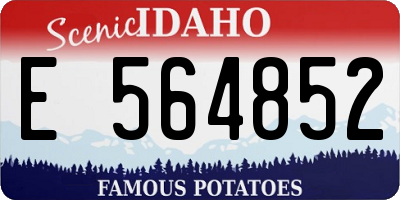 ID license plate E564852