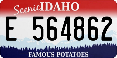 ID license plate E564862