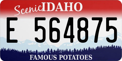 ID license plate E564875
