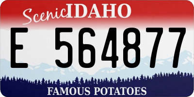 ID license plate E564877