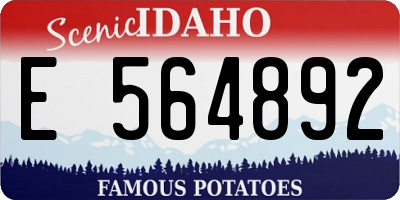 ID license plate E564892